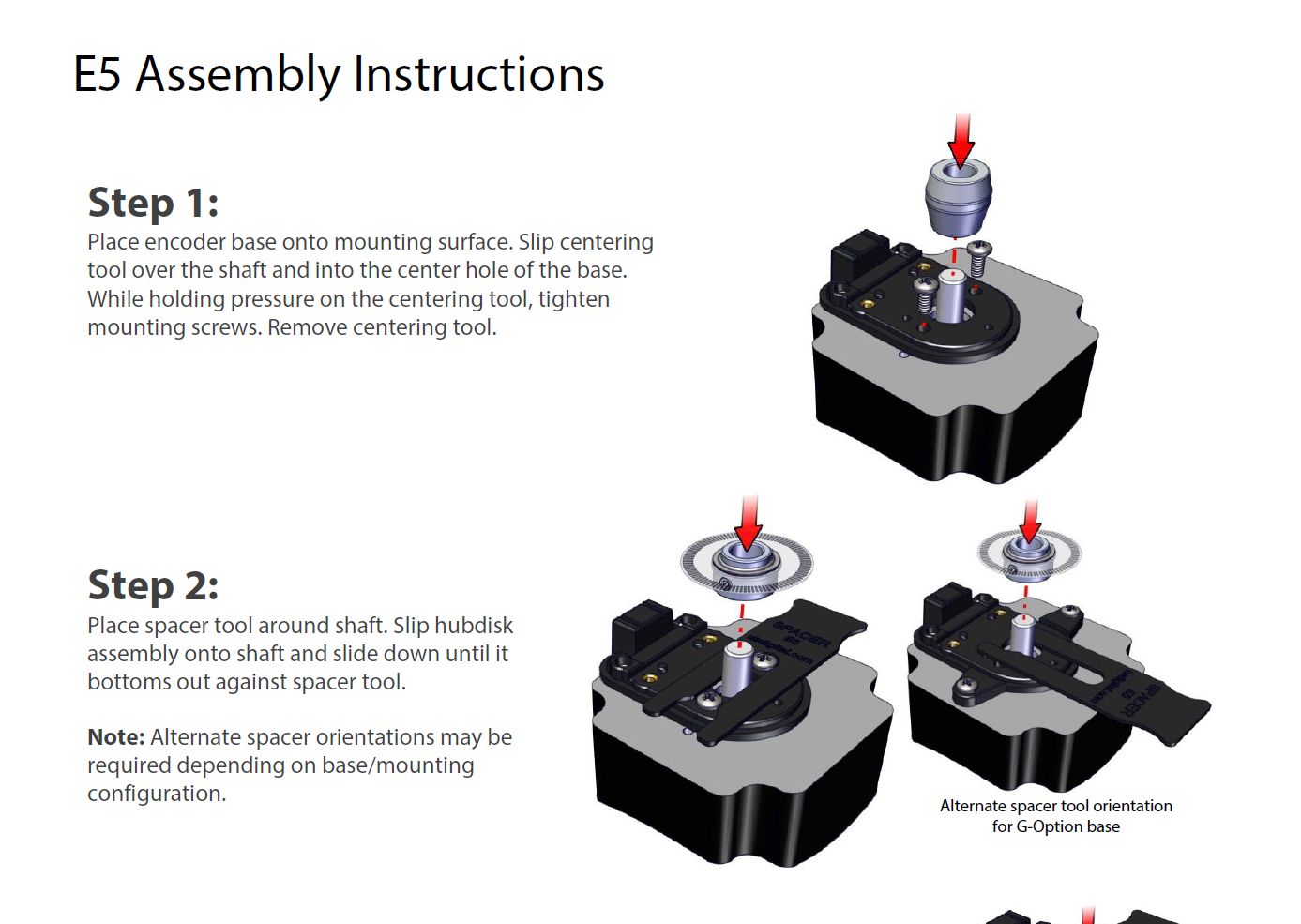 E5 Assembly Assembly Instructions